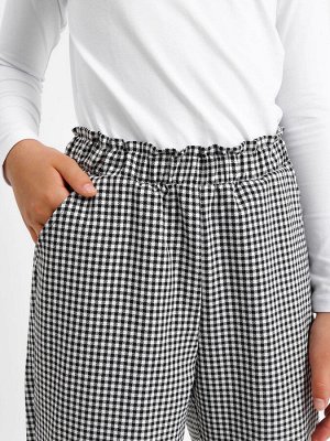 Школьные брюки для девочек с принтом клетка-виши