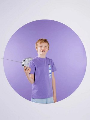 Футболка с иллюстрацией нейросети для мальчиков в лавандовом цвете