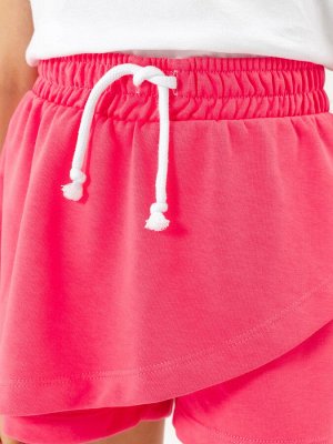 Шорты-юбка розового оттенка для девочек