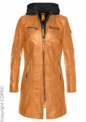 куртка бренд Gipsy Кожаное пальто Bente (Ledermantel Bente)Цвет изделия: карамель Бренд: Gipsy Ассортимент: Da. Кожа Размерная категория: Нормальные размеры Классная длинная кожаная куртка со съемной 