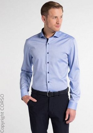 рубашка бренд Eterna FM Рубашка с длинным рукавом (Langarm Hemd)Цвет изделия: средний синий Бренд: Eterna FM Диапазон: He. Рубашки Размерная категория: Обычные размеры. Посадка по производителю: SLIM 