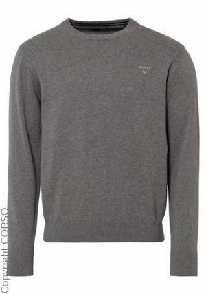 кофта бренд Gant Классический хлопковый пуловер Ga с круглым вырезом (Ga Pullover Classic Cotton C-Neck)Цвет изделия: темно-серый. Бренд: Gant. Ассортимент: He. Категория размеров Knit/Sweat: Обычные 