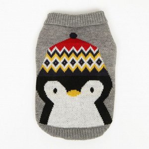 Свитер "Пингвин", размер XS (ДС 20, ОШ 21, ОГ 30 см), серый   7018284
