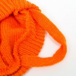 Свитер с ажурной вязкой, 2XL  (ДС 41, ОШ 41, ОГ 36-60 см), оранжевый   7018268