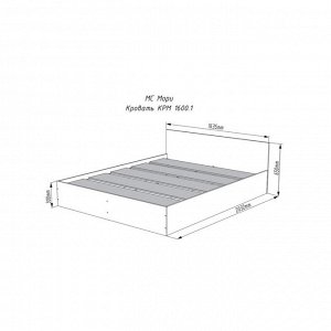 Клик Мебель Кровать Мори 1600х2000, Графит