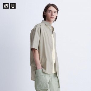 UNIQLO - стильная мужская рубашка оверсайз - 04 GRAY