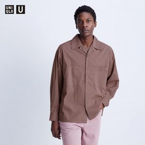 UNIQLO - рубашка с открытым воротником - 36 BROWN