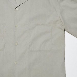 UNIQLO - рубашка с открытым воротником - 04 GRAY