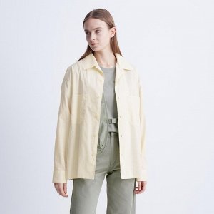 UNIQLO - рубашка с открытым воротником - 04 GRAY