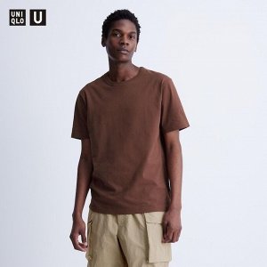 UNIQLO - повседневная футболка с круглым вырезом - 36 BROWN