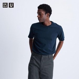 UNIQLO - повседневная футболка с круглым вырезом - 68 BLUE