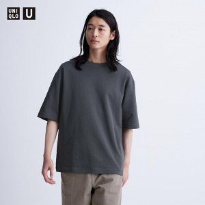 UNIQLO - хлопковая футболка оверсайз AIRism - 07 GRAY