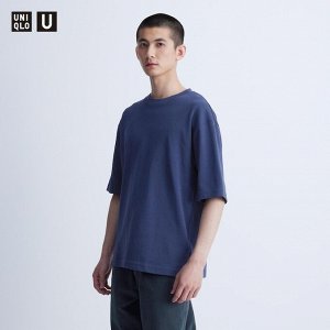UNIQLO - хлопковая футболка оверсайз AIRism - 69 NAVY