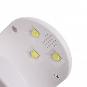Лампа для маникюра Luazon LUF-07, UV/LED, 3 диода, 16 Вт, для типс, USB, белая