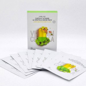 Lebelage Тканевая маска для лица с витамином и центеллой / Capsule Vitamin &amp; Centella Mask Pack, 25 мл