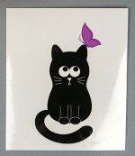 Татуировка на тело &quot;Котик с бабочкой&quot;, 9,5x5,5