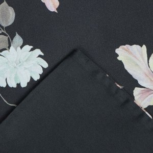 Постельное бельё Этель евро Black flowers, 200 х217 см, 214х240 см, 50х70 см -2 шт, мако-сатин 114г/м2