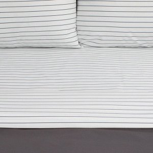 Постельное бельё Этель 1.5сп Stripes: grey, 143х215см, 150х214см, 50х70см-2 шт, перкаль,114 г/м2