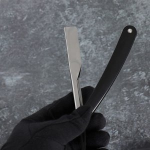 Опасная бритва, шаветт, без лезвия, 16.5/24x2.5x1.3 см, пластиковая, цвет чёрный, серебристый