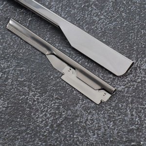 Опасная бритва, шаветт, без лезвия, 16.5/24x2.5x1.3 см, пластиковая, цвет чёрный, серебристый