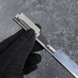 Опасная бритва, шаветт, без лезвия, 16.5/24x2.5x1.3 см, пластиковая, цвет чёрный, серебристый