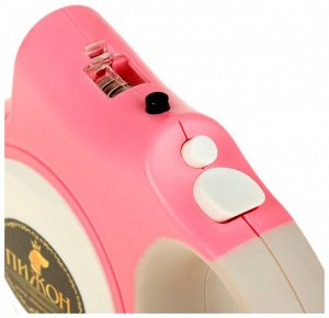 ВЫВОДИМ Рулетка "Пижон" с фонариком, прорезиненная ручка, 5 м, до 35 кг, розовая