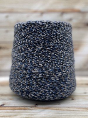 Пряжа  для вязания  100 гр, Cotone 100%  хлопок мерсеризованный 400м/100г  Синий меланж