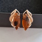 Серьги коллекция &quot;Дубай&quot; покрытие позолота, вставка: исск.янтарь, арт.947.731