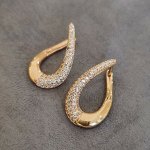 Серьги коллекция &quot;Дубай&quot; покрытие позолота, вставка: фианиты, 7602, арт.001.147