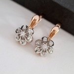 Серьги коллекция &quot;Дубай&quot; покрытие позолота, вставка: фианиты, арт.947.742