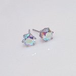 Серьги гвоздики коллекция &quot;Xuping&quot; покрытие посеребрение, вставка: фианит, цвет: перламутровый, Х000662825, арт.001.429