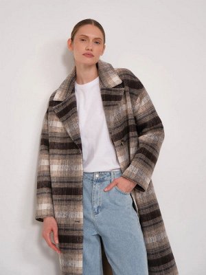 Пальто в клетку цвет: Мультиколор R127/tonks