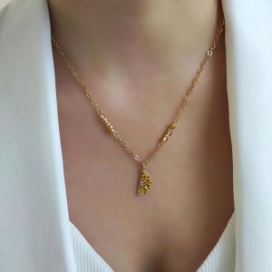 Чокер из цитрина + цепочка с долькой лимона