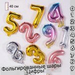 Фольгированный воздушный шар &quot;Цифра&quot; цв. золото