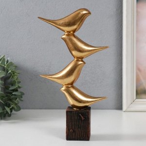 Фигурка полистоун «Четыре золотых птички: пирамида», 14x5x25 см