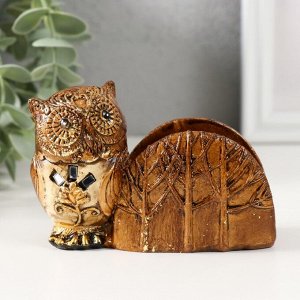 Фигурка-визитница полистоун «Совушка в лесу», 10.5x4.5x7.5 см