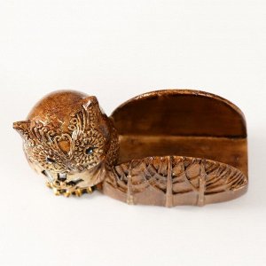 Фигурка-визитница полистоун «Совушка в лесу», 10.5x4.5x7.5 см