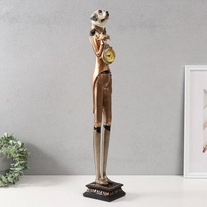 Фигурка-часы настольные полистоун «Пёс дворецкий», 12.5x10.5x67 см