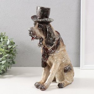 Фигурка полистоун «Пёс в цилиндре», 24.5x12x32.5 см