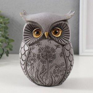 Фигурка полистоун «Маленький филин с рисунком одуванчиков», 11x8x15 см