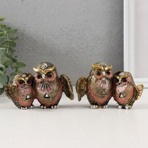Фигурка полистоун «Два филина с раскрытыми крыльями», 3.5x11x7 см, МИКС