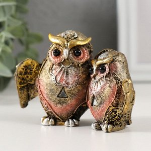Фигурка полистоун «Два филина с раскрытыми крыльями», 3.5x11x7 см, МИКС