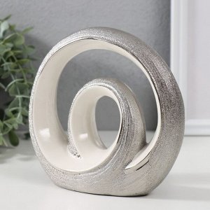 Сувенир керамика "Двойная петля" серебристо-белый 14,5х15,5х5 см