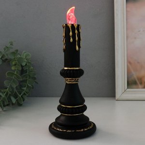 Световая фигурка полистоун «Свеча светодиодная», LED, 2xLR=44, чёрный с золотом, 10x10x24.5 см