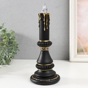 Световая фигурка полистоун «Свеча светодиодная», LED, 2xLR=44, чёрный с золотом, 10x10x24.5 см