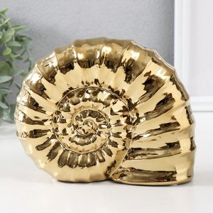 Сувенир керамика "Ракушка спираль" золото 20,5х6х16 см