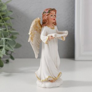 Сувенир полистоун "Ангел-девушка со свитком поёт" 12,5х6,5х4,7 см