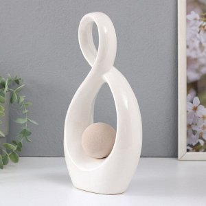 Сувенир керамика "Бесконечность и шар" песочно-белый 14,5х5х25,5 см