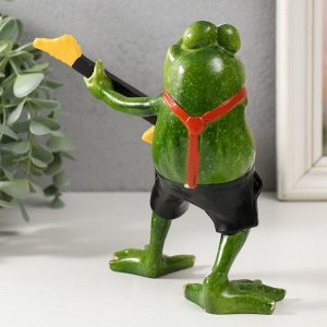 Фигурка полистоун лак «Лягуха с электрогитарой», 7.5x14.5x15.5 см