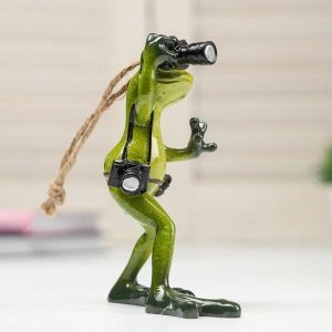 Фигурка полистоун лак «Лягушонок фоторепортёр», 12x5.5x9.5 см